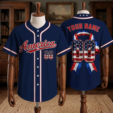 America 250 Baseball Jersey, USA Patriotic Button Up Shirt, Red White Blue Baseball Uniform, Independence Day Gift, USA Fan Jersey-2