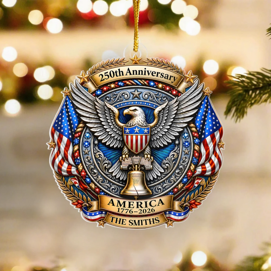 America 250Th Anniversary Personalized Acrylic Ornament 250 Years Usa Anni Ornament 250 America Home Decor
