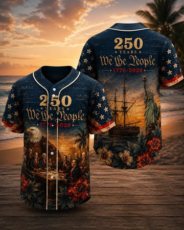 America 250th Anniversary Baseball Jersey, 1776-2026 We The People Shirt, Patriotic USA Freedom Gift