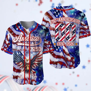 America 250th Anniversary Baseball Jersey, Custom Name Number USA Eagle Liberty Bell Shirt