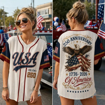 America 250th Anniversary Baseball Jersey, Independence Day Patriotic Shirt, America Birthday Outfit, Adult Kids Fourth Of July Jersey