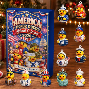 America Honor Ducks Advent Calendar 24 Acrylic Charms 2026 Patriotic Duck Countdown American Keepsake