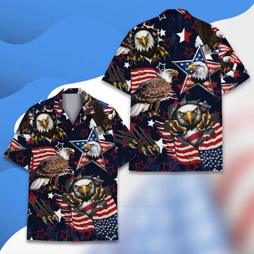 America Independence Day Hawaiian Shirt Men Women Youth, Patriotic 4th of July Shirt, USA Flag Shirt, Celebration Shirt for American day