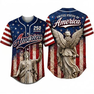 America Patriotic 250th Anniversary Baseball Jersey Shirt, USA 1776–2026 Jersey, Vintage American Flag Baseball Shirt, America 250 Gift