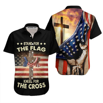 America Stand For The Flag Kneel For The Cross Aloha Hawaiian Shirts For Men Women, 4th Of July Gift For Summer, Friend, Family, Independence Day