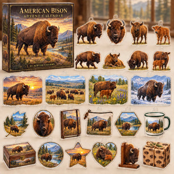 American Bison Advent Calendar 2026 - 24-Day Countdown, Acrylic Charms