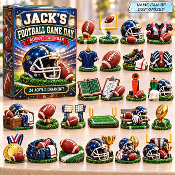 American Football Advent Calendar 2026 - 24-Day Countdown, Acrylic Charms