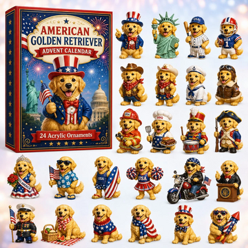 American Golden Retriever Advent Calendar 2026 - 24-Day Countdown, Acrylic Charms Every Day Bring New Suprises