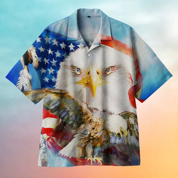 American Independence Day Aloha Hawaiian Shirts For Men Women, 4th July American Flag Hawaiian Shirt, Gift For Summer, Friend, Family, Patriot