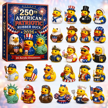 American Patriotic Rubber Duck Advent Calendar 2026 - 24-Day Countdown, Acrylic Charms Every Day Bring New Suprises