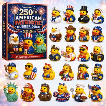 American Patriotic Rubber Duck Advent Calendar 2026 24 Day Festive Countdown Acrylic Charms Blind Box Gift For Family Friends