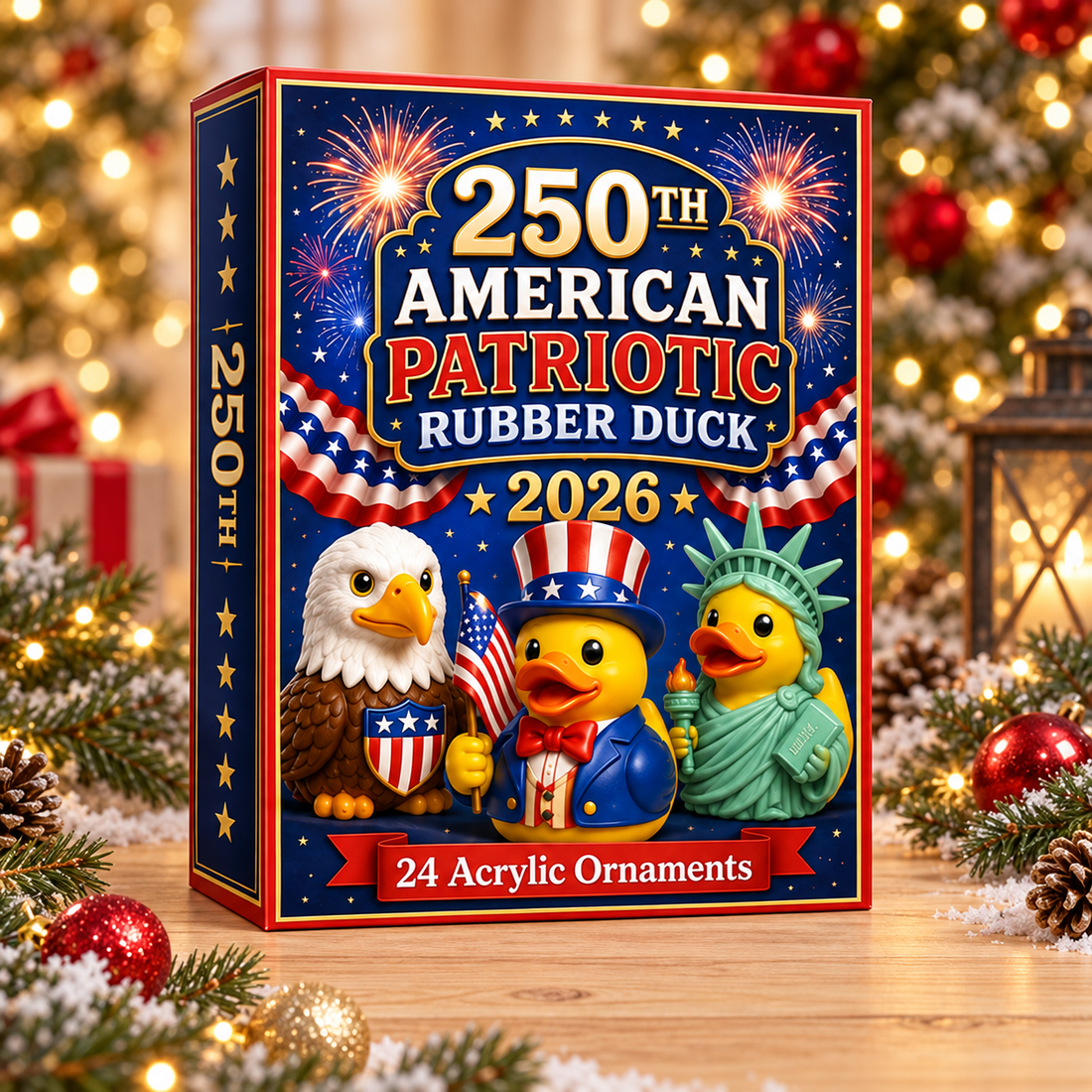 American Patriotic Rubber Duck Advent Calendar 2026 24 Day Festive Countdown Acrylic Charms Blind Box Gift For Family Friends