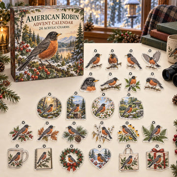 American Robin Advent Calendar 2026 - 24-Day Countdown, Acrylic Charms