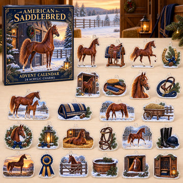 American Saddlebred Winter Advent Calendar 2026 - 24-Day Countdown, Acrylic Charms