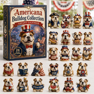 Americana Bulldog Collection Advent Calendar 2026 - 24-Day Countdown, Acrylic Charms Every Day Bring New Suprises