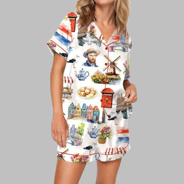 Amsterdam Keukenhof Tulip Pajama Set For Women