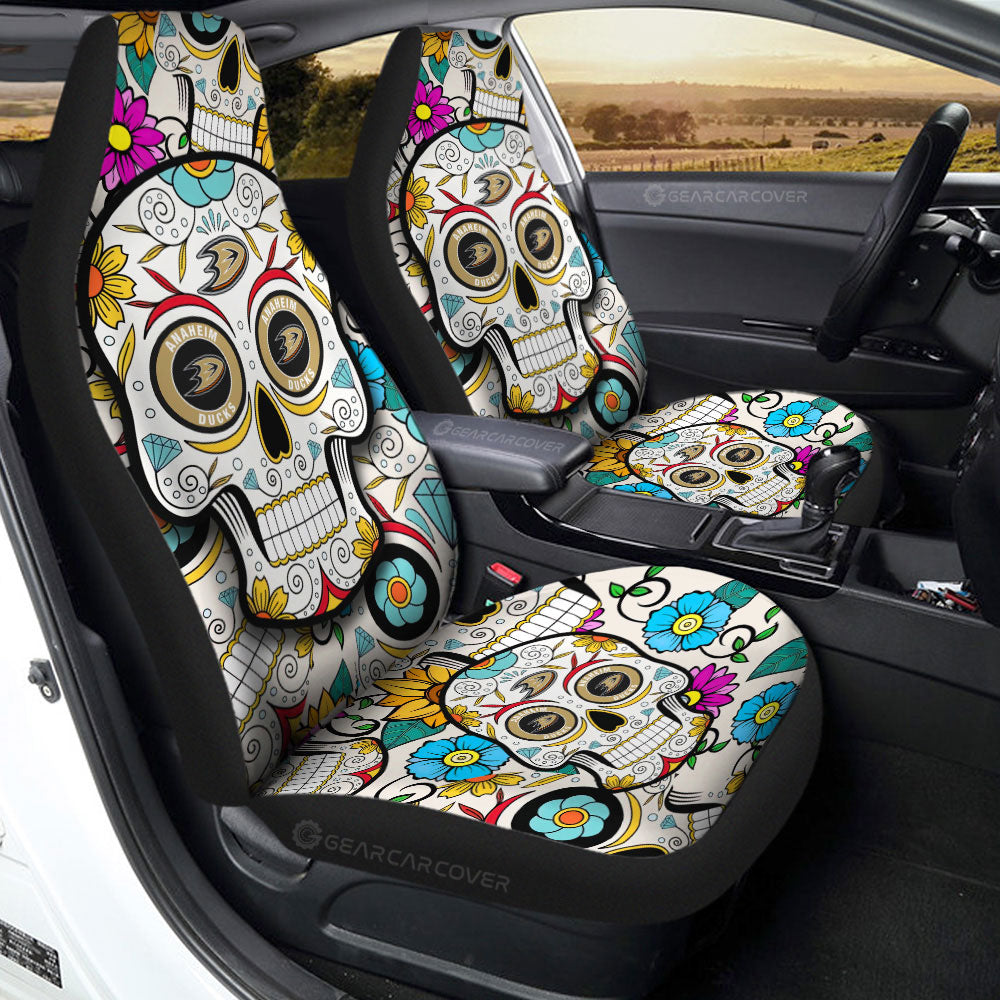 Anaheim Ducks Car Seat Covers Custom Sugar Skull Car Accessories