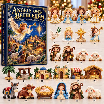 Angels Over Bethlehem Advent Calendar 2026 - 24-Day Countdown, Acrylic Charms