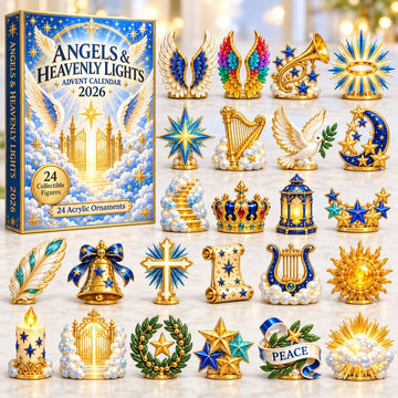 Angels &amp; Heavenly Lights advent calendar 2026 - 24-Day Countdown, Acrylic Charms