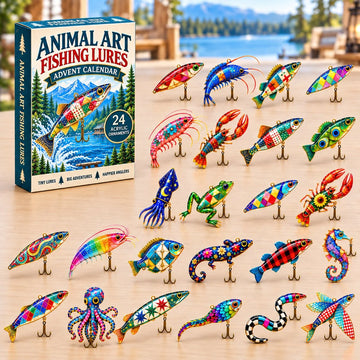 Animal Art Fishing Lures advent calendar 2026 - 24-Day Countdown, Acrylic Charms