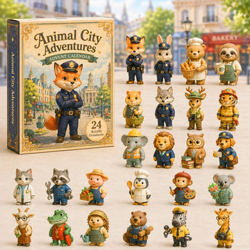 Animal City Adventure Advent Calendar 2026 - 24-Day Countdown, Acrylic Charms Every Day Bring New Suprises