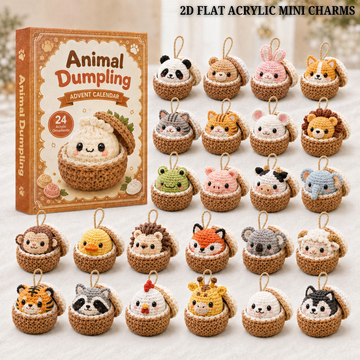 Animal Dumpling Advent Calendar 2026 24 Day Festive Countdown Acrylic Charms Blind Box Gift For Crochet Lovers