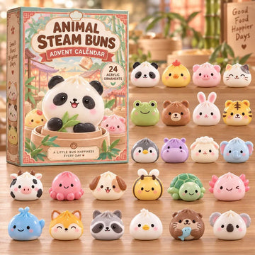 Animal Steam Buns Advent Calendar 2026 - 24-Day Countdown, Acrylic Charms