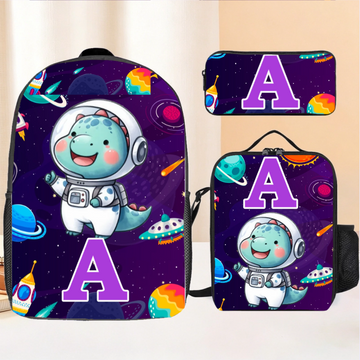 Animal Astronauts Customized Backpack - Personalized Name Anime Universe Schoolbag