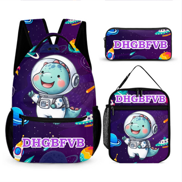 Animal Astronauts Customized Backpack - Personalized Name Anime Universe Schoolbag