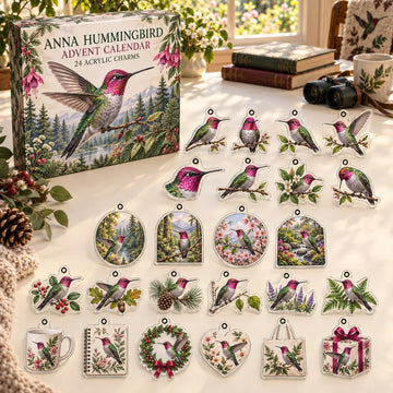 Anna Hummingbird Advent Calendar 2026 - 24-Day Countdown, Acrylic Charms