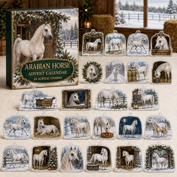 Arabian Horse Winter Advent Calendar 2026 - 24-Day Countdown, Acrylic Charms