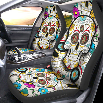 Atlanta United FC Car Seat Covers Custom Sugar Skull Car Accessories
