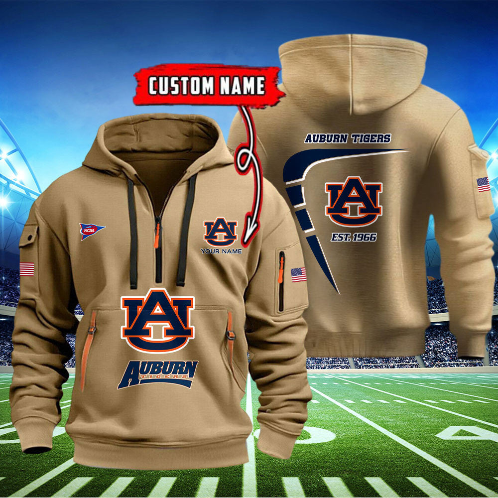 Auburn Tigers Quarter Zip Hoodie Style