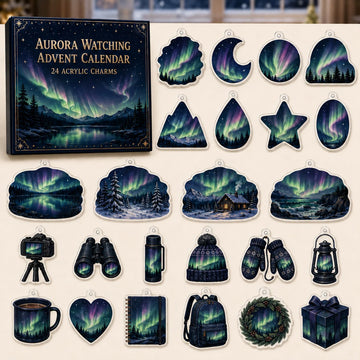Aurora Watching Advent Calendar 2026 - 24-Day Countdown, Acrylic Charms