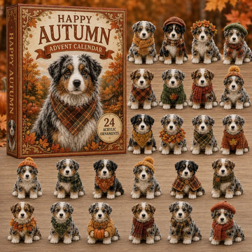 Autumn Australian Shepherd Advent Calendar 2026 - 24-Day Countdown, Acrylic Charms Every Day Bring New Suprises