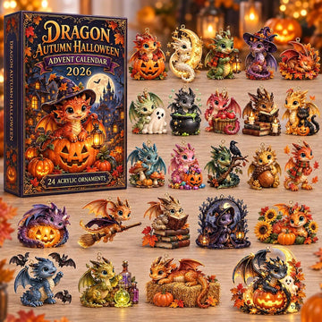 Autumn Halloween Dragon Advent Calendar 2026 - 24-Day Countdown, Acrylic Charms