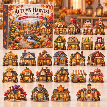 Autumn Harvest Village Advent Calendar 2026 - 24-Day Countdown, Acrylic Charms