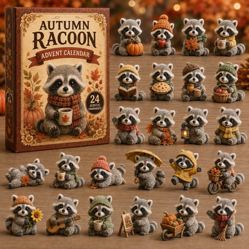 Autumn Raccoon Life Advent Calendar 2026 - 24-Day Countdown, Acrylic Charms Every Day Bring New Suprises