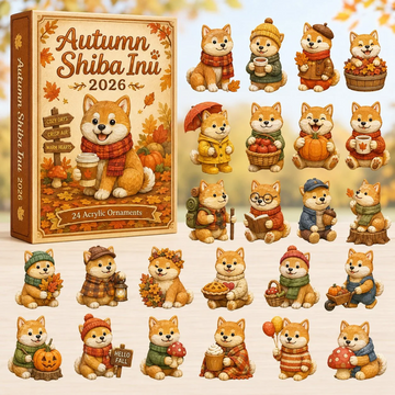 Autumn Shiba Inu Advent Calendar 2026 - 24-Day Countdown, Acrylic Charms Every Day Bring New Suprises