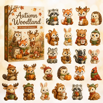 Autumn Woodland Animals Advent Calendar 2026 - 24-Day Countdown, Acrylic Charms Every Day Bring New Suprises