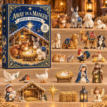 Away In A Manger Advent Calendar 2026 - 24-Day Countdown, Acrylic Charms