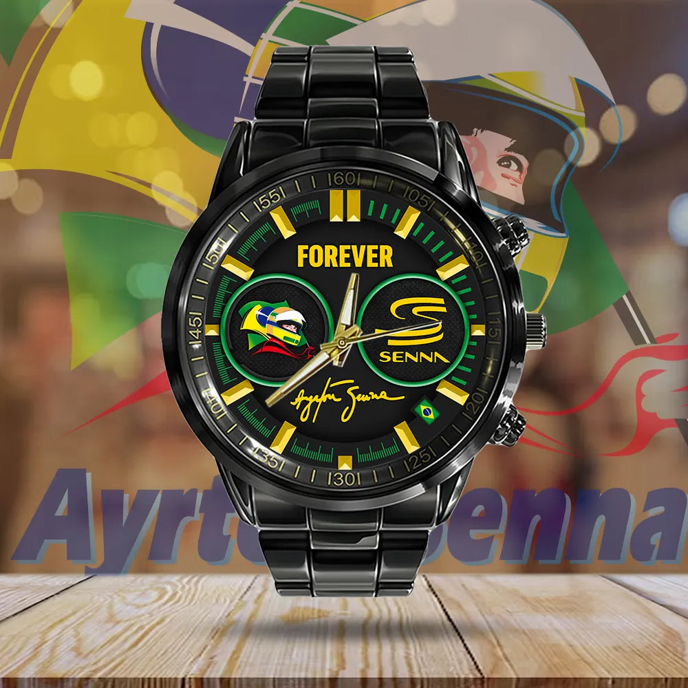 Ayrton Senna Black Stainless Steel Watch – HOATT 5680