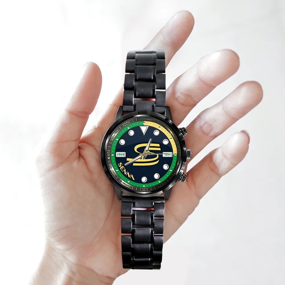 Ayrton Senna Black Stainless Steel Watch – HOATT 5682