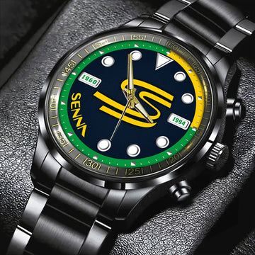 Ayrton Senna Black Stainless Steel Watch – HOATT 5682