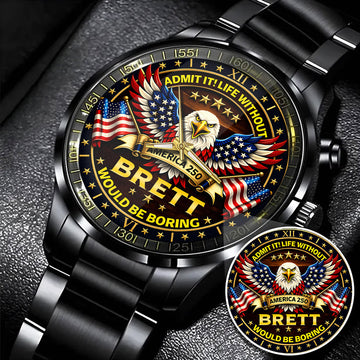 BRETT Y250-02 Personalized Watch, 250 Years Of Freedom 1776-2026