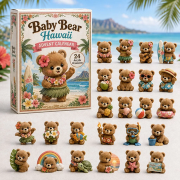 Baby Bear Hawaii Advent Calendar 2026 - 24-Day Countdown, Acrylic Charms Every Day Bring New Suprises