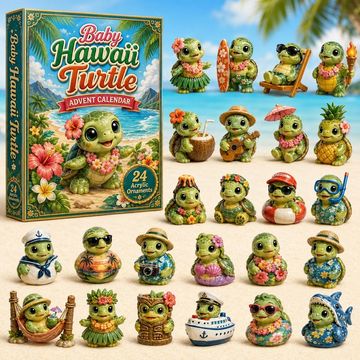 Baby Hawaii Turtle Advent Calendar 2026 - 24-Day Countdown, Acrylic Charms Every Day Bring New Suprises