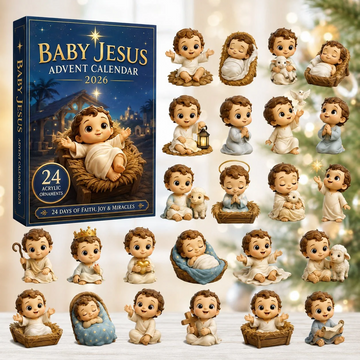 Baby Jesus Advent Calendar 2026 - 24-Day Countdown, Acrylic Charms Every Day Bring New Suprises