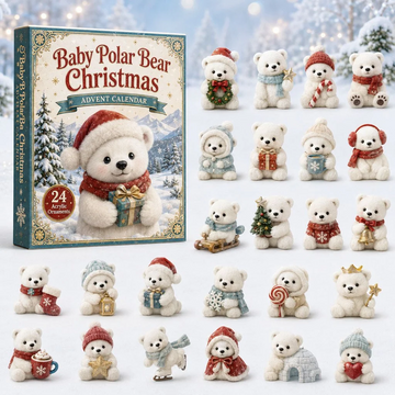 Baby Polar Bear Christmas Advent Calendar 2026 - 24-Day Countdown, Acrylic Charms Every Day Bring New Suprises