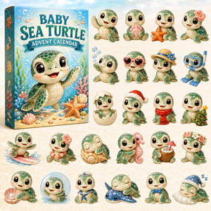 Baby Sea Turtle Advent Calendar 2026 24 Day Festive Countdown Acrylic Charms Blind Box Gift For Sea Turtle Lovers